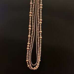 J CREW / CREWCUTS | 3 Strand Brown Faux Pearl Necklace